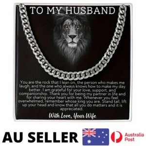 To My Husband Cuban Link Chain Message Card - AU Stock - Picture 1 of 7