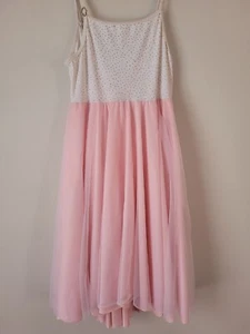Girls White Pink Tulle Dress in Size XL Child - Picture 1 of 8