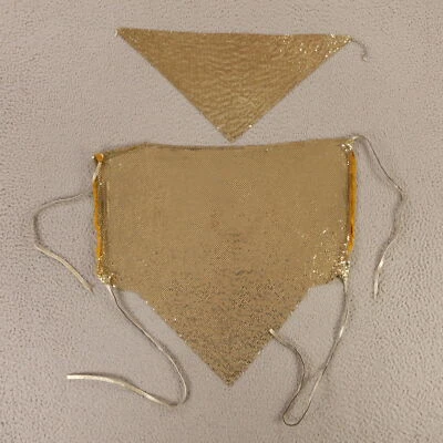 VTG Whiting & Davis Top Womens S Solid Metal Mesh Sleeveless Set Disco 1970s - Image 1 of 4