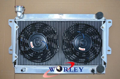 Radiador de aluminio 52 mm + ventiladores para Mazda R100 Familia rotativo 1000 1200 1300 10A 12A Foto 1 de 4