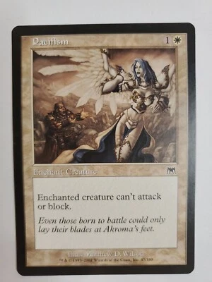 MTG Magic The Gathering Card Pacifism Enchant Creature White Onslaught 2002 - Image 1 of 2