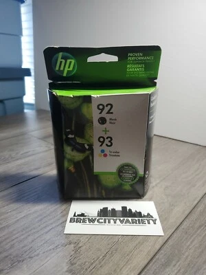 Novos cartuchos de tinta colorida selados HP 92 preto e HP 93 expirados em outubro de 2018 - Imagem 1 de 3