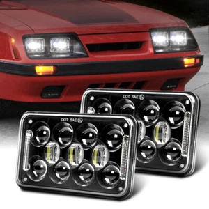 2PCS For Ford Mustang 1979-1997 4X6" 4651 LED Headlights High/Low Beam Lamp DRL - Foto 1 di 14