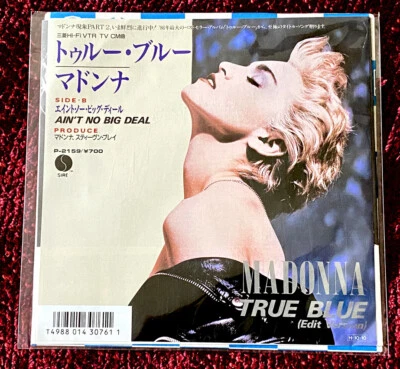 MADONNA MINT JAPAN TRUE BLUE EDIT 45rpm SINGLE VINYL RECORD PROMO INSERTS NUMBER - Image 1 of 4