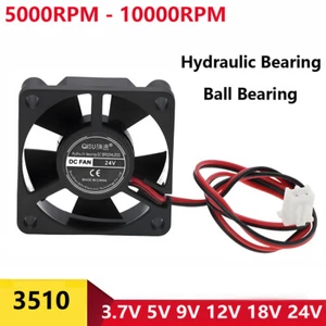 DC 3.7V-24V Brushless Chassis Cooling Fan 3510, 35mm x 35mm x 10mm 2 Pin Cable - Picture 1 of 5