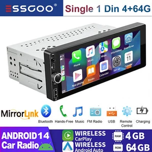 Radio estéreo para automóvil 1 DIN Bluetooth 6.9" pantalla táctil reproductor multimedia FM HD - Imagen 1 de 13