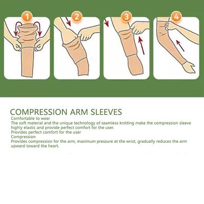 Medical Compression Arm Sleeves Soft Lymphedema Compression Arm Sleeves Support - Image 1 of 4