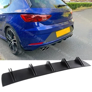 Alerón divisor de labios difusor trasero 10 aletas difusor labial parachoques para Seat León Cupra MK3 MK3.5 - Imagen 1 de 14