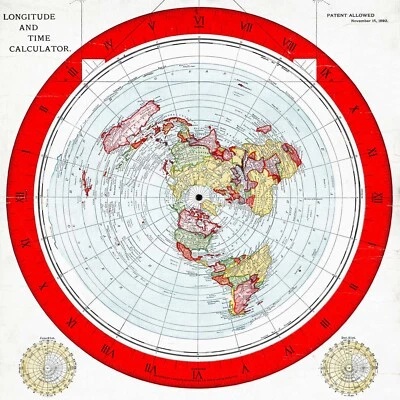 11x11 Flat Earth Map 1892 - Alexander Gleason's New Standard Map the World Print - Image 1 of 4