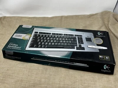 Logitech Cordless MediaBoard Keyboard Y-RAN77 For Playstation 3 Silver Open Box - Image 1 of 4