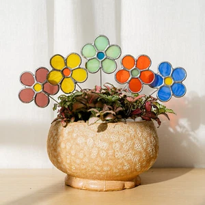 Flores de estaca de plantas, flor de vitral, estaca de plantas, arte en vidrio - Imagen 1 de 9