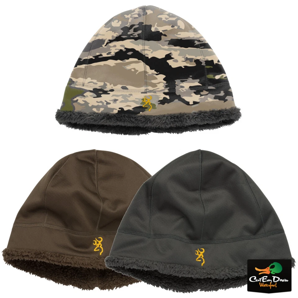 NEW BROWNING BIG GAME HIGH PILE FLEECE BEANIE - BUCKMARK LOGO SKULL CAP - Image 1 of 1