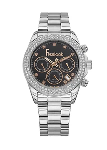 Freelook Charmant Women Black/Silver Watch - Picture 1 of 3