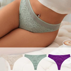 Women Lace Sexy Bikini Breathable Panties Underwear Low waist G-string thong - Picture 1 of 7