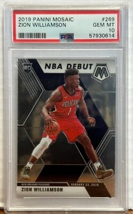 2019 Panini Mosaic 269 Zion Williamson PSA Gem Mint 10 New Orleans Pelicans RC - Picture 1 of 2