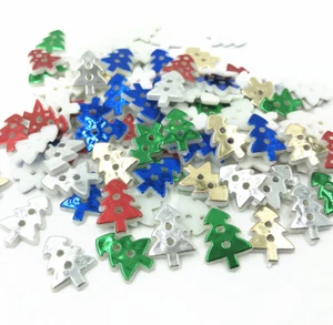 100X Mix Resin Christmas Tree Buttons scrapbooking Sewing crafts 2 holes 17mm - Picture 1 of 5