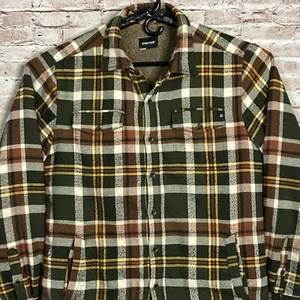 Marmot Ridgefield Heavyweight Flannel Jacket Button Up Sherpa Lined Mens Medium - Picture 1 of 15