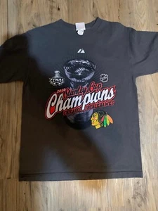 Vintage 2010 grau Chicago Blackhawks Stanley Cup Championship T-Shirt Größe Medium - Bild 1 von 3