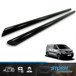 FOR SWB PEUGEOT EXPERT 2016+ 60MM SIDE BARS STYLING STEPS ANGULAR PAIR IN BLACK - Picture 1 of 2