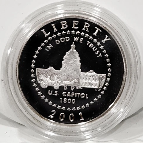 2001-P U.S. Capitol Visitor Center Proof Half Dollar Original Capsule Cover