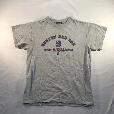 Majestic Ted Williams Splendid Splinter T Shirt Vtg 2002 Boston Red Sox Grey L — 第 1/4 张图片