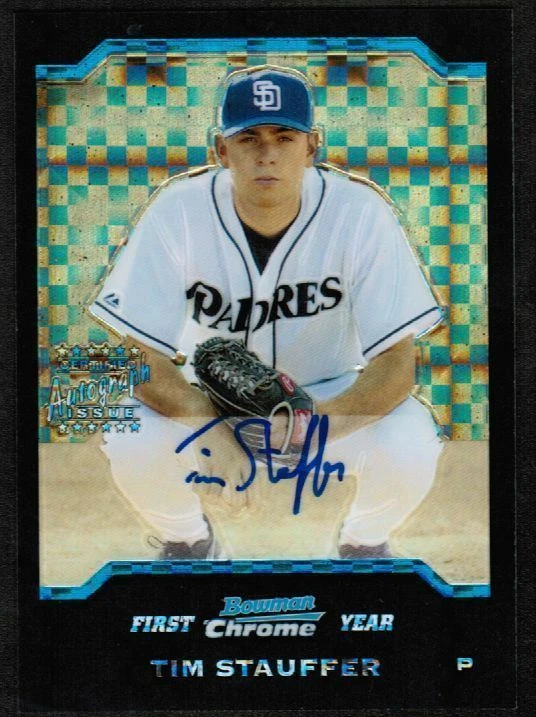 2004 BOWMAN CHROME TIM STAUFFER #341 XFRACTOR ROOKIE AUTO #/250 (ref 5826) - Image 1 of 1
