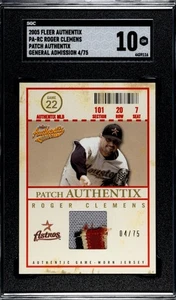 Roger Clemens 2003 Fleer Authentix SP 4 Color Patch /75 SGC 10 POP 1 - Picture 1 of 2