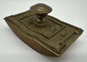 Antique Victorian Ornate Brass Ink Blotter Rocker Desktop Ornament 1800's Era - Picture 1 of 16