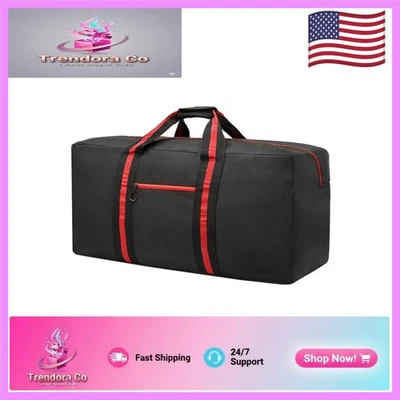 Bolso de Lona Plegable Extra Grande 100L en Rojo para Hombres y Mujeres Viajeros Foto 1 de 4
