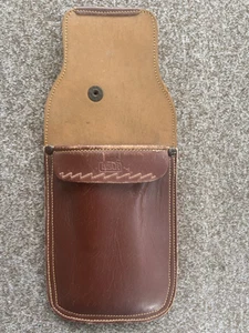 VINTAGE BEAR ARCHERY RUNNING BEAR LEATHER POCKET QUIVER GRAYLING MI - Picture 1 of 11