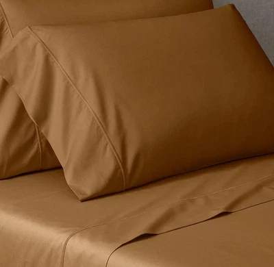 Juego de sábanas king percal algodón clásico italiano herrajes restauración derecha caramelo Foto 1 de 4
