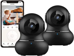 LittleElf Cámara de Vigilancia WiFi Cámara IP 2K 360° Visión Nocturna Alexa Juego de 2/4 - Imagen 1 de 11
