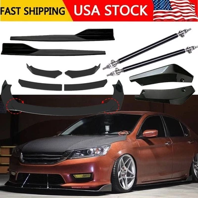 For Honda Civic del Sol Front Bumper Lip Spoiler+Side Skirt+Rear Lip+Strut Rods - Imagem 1 de 4