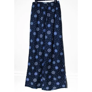 Colsie Woven Wide Leg Pajama PJ Pants Winter Snowflakes Navy Blue Size XS - Picture 1 of 6