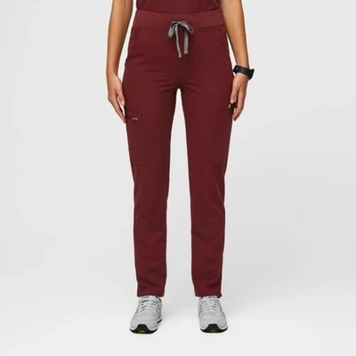 NWT FIGS High Waisted Yola Skinny Scrub Pants - XSP - Burgundy - Image 1 of 4