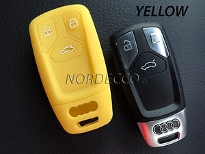 NEW SILICONE 3 BUTTON SMART KEYLESS KEY FOB PROTECTOR CASE 2016 2017 AUDI SLINE - Picture 1 of 4
