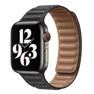 For Apple Watch Leather Link Magnetic Unisex Band 49mm Ultra Series 8 7 6 5 4 - Image 1 of 4