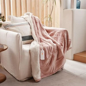 Heated Blanket Electric Throw 50X60 Soft Silky Plush Electric Blanket 4 Heating - Picture 1 of 7
