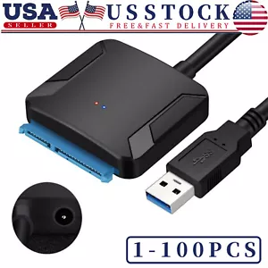 USB 3.0 to SATA External Hard Drive Reader 2.5" 3.5" HDD SSD Power adapter LOT - Picture 1 of 11