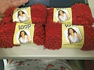 DMC Loop to Loop Enchantment ~ Lot of 4 Skeins All are Red #321 dye lot 001 - Picture 1 of 6
