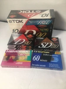Lot 16 Blank Audio Cassette Tapes - TDK D90 SD110 Memorex dBS 60 ToneMaster 60 - Picture 1 of 8