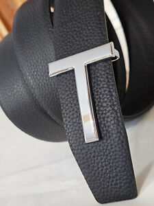 Reversible Black/Brown Tom Ford Belt Gold T Buckle Size 34/36
