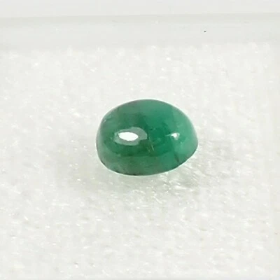 0.89 ct Oval 6.3x5.2 mm Cabochon  dark green Natural Emerald Gemstone - EmCb19 - image 1 of 4