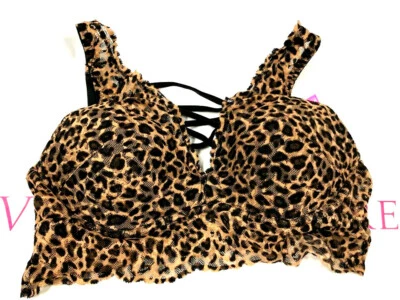 Sujetador Push-up Victoria's Secret Rosa Leopardo Estampado Animal Encaje Jaula Nuevo con Etiquetas Foto 1 de 2
