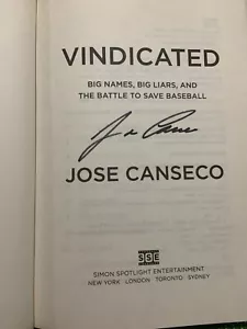 JOSE CANSECO signed Vindicated ATHLETICS - AUTOGRAPH 1st Ed & Print. Never Read - Picture 1 of 4