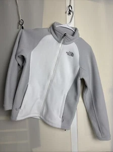 Giacca pile The North Face donna spessa full zip taglia media bianco grigio donna - Foto 1 di 8