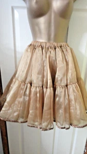 ROCK & ROLL UNDERSKIRT FULL ELASTIC WAIST 2 TIER 2 LAYER MUSTARD/GOLD 10-18 - Picture 1 of 7