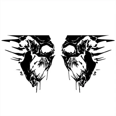 2 Piezas Calcomanía Gráfica Calavera Calcomanía Vinilo Para Carrocería Puerta Puerta Trasera Carrocería Decoración Foto 1 de 4