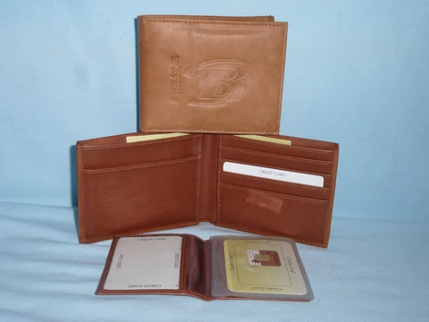BALTIMORE RAVENS   Leather BiFold Wallet   NEW   brown 4 Cover