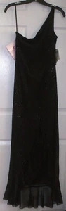 Neu mit Etikett Abschlussball Größe 7 Jessica McClintock Gunne Sax Glitzer schwarz eine Schulter 119 $ - Bild 1 von 4